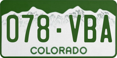 CO license plate 078VBA