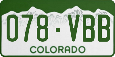 CO license plate 078VBB