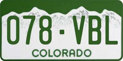 CO license plate 078VBL