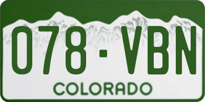 CO license plate 078VBN