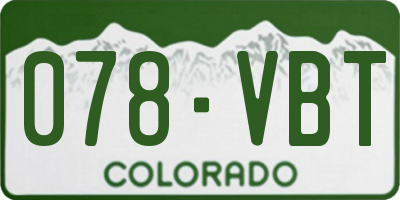 CO license plate 078VBT
