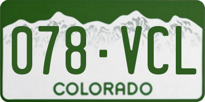 CO license plate 078VCL