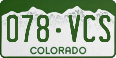 CO license plate 078VCS