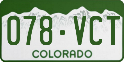 CO license plate 078VCT