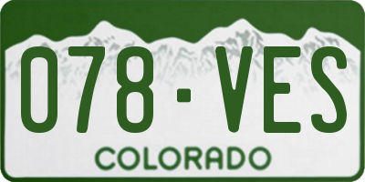 CO license plate 078VES