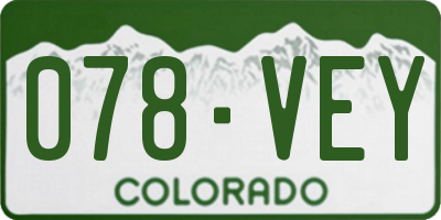 CO license plate 078VEY