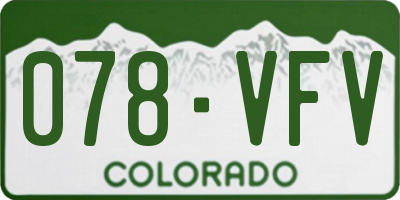 CO license plate 078VFV