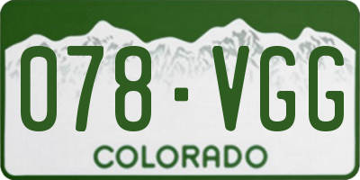 CO license plate 078VGG
