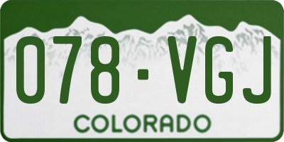 CO license plate 078VGJ