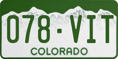 CO license plate 078VIT