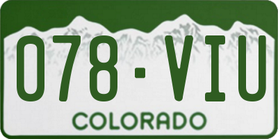 CO license plate 078VIU