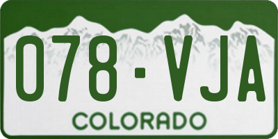 CO license plate 078VJA