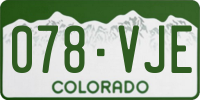 CO license plate 078VJE