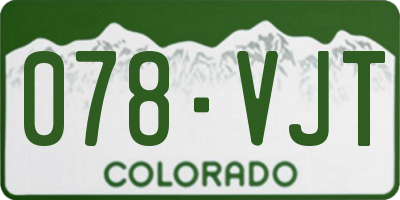 CO license plate 078VJT