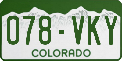 CO license plate 078VKY
