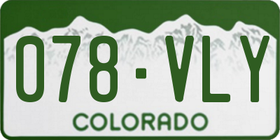 CO license plate 078VLY