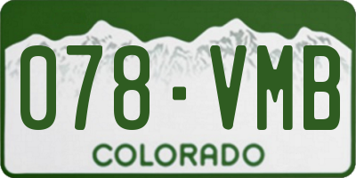 CO license plate 078VMB
