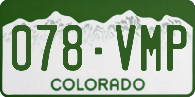 CO license plate 078VMP