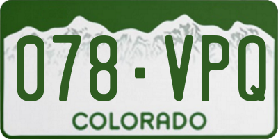 CO license plate 078VPQ