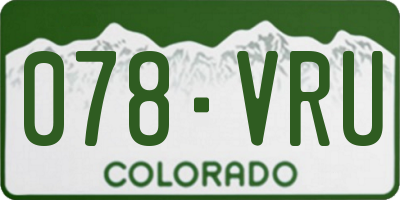 CO license plate 078VRU