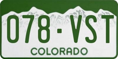 CO license plate 078VST