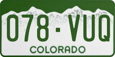 CO license plate 078VUQ