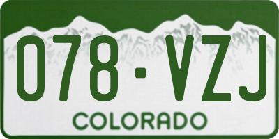 CO license plate 078VZJ