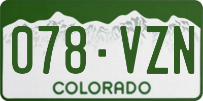 CO license plate 078VZN