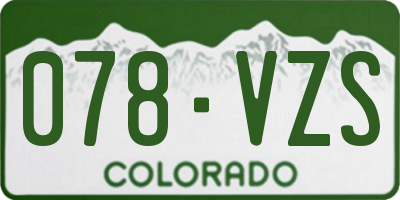 CO license plate 078VZS
