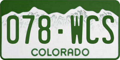 CO license plate 078WCS
