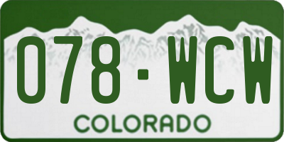 CO license plate 078WCW