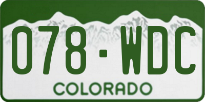 CO license plate 078WDC