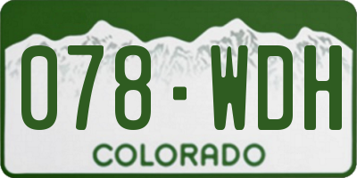 CO license plate 078WDH