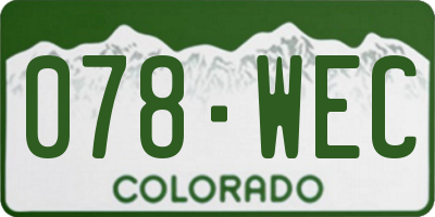 CO license plate 078WEC
