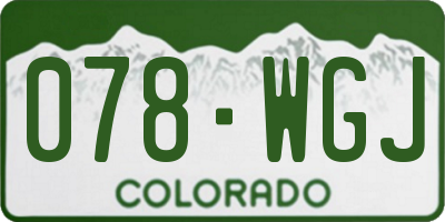 CO license plate 078WGJ