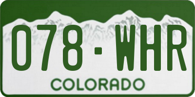 CO license plate 078WHR