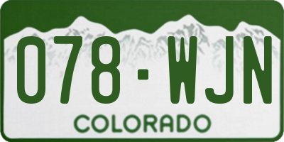 CO license plate 078WJN