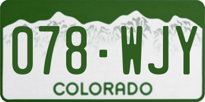 CO license plate 078WJY