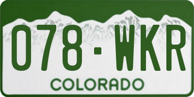 CO license plate 078WKR
