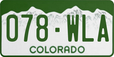 CO license plate 078WLA