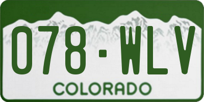 CO license plate 078WLV