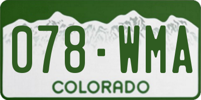 CO license plate 078WMA