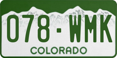 CO license plate 078WMK