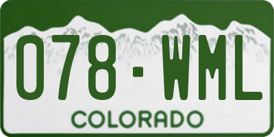 CO license plate 078WML