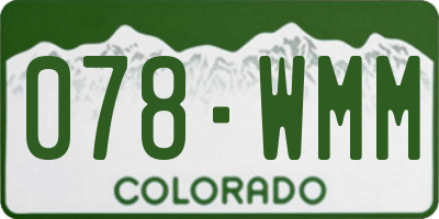 CO license plate 078WMM