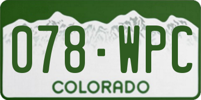 CO license plate 078WPC