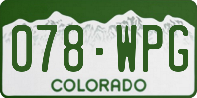 CO license plate 078WPG