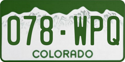 CO license plate 078WPQ