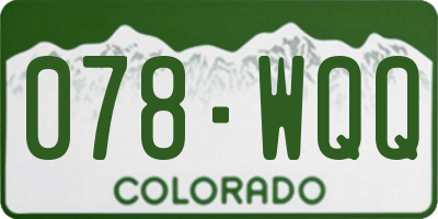 CO license plate 078WQQ