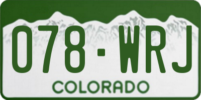 CO license plate 078WRJ